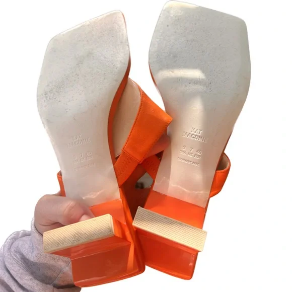 Kat Maconie Square Toe Flip Flop Block Heels - Picture 3 of 4